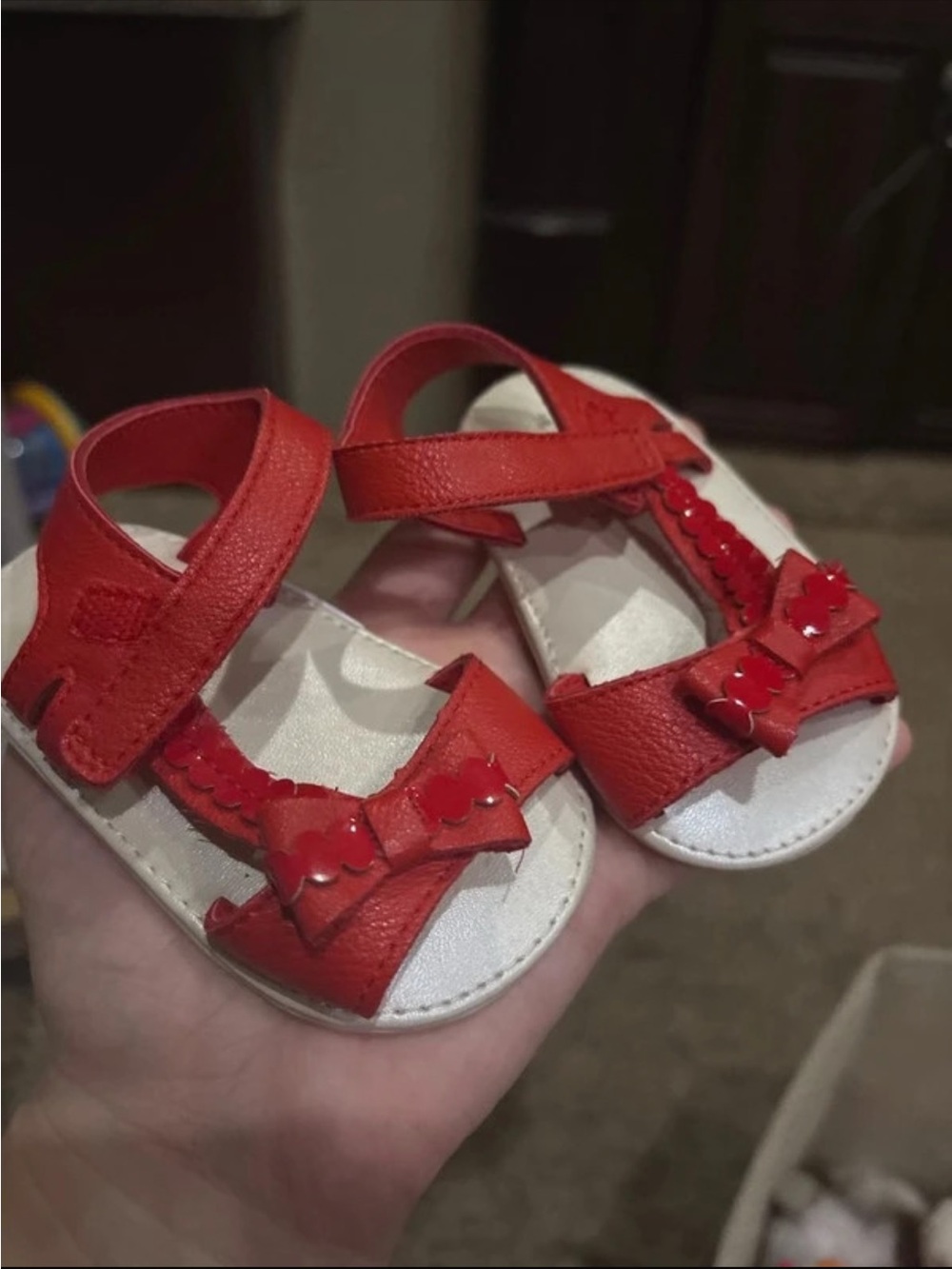 Mayoral Red Bow Baby Sandals with Strap
